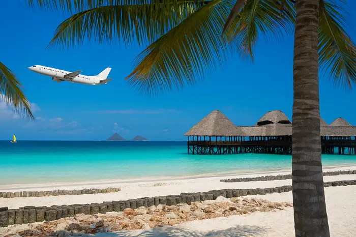 Outbound international flight home from Zanzibar Airport